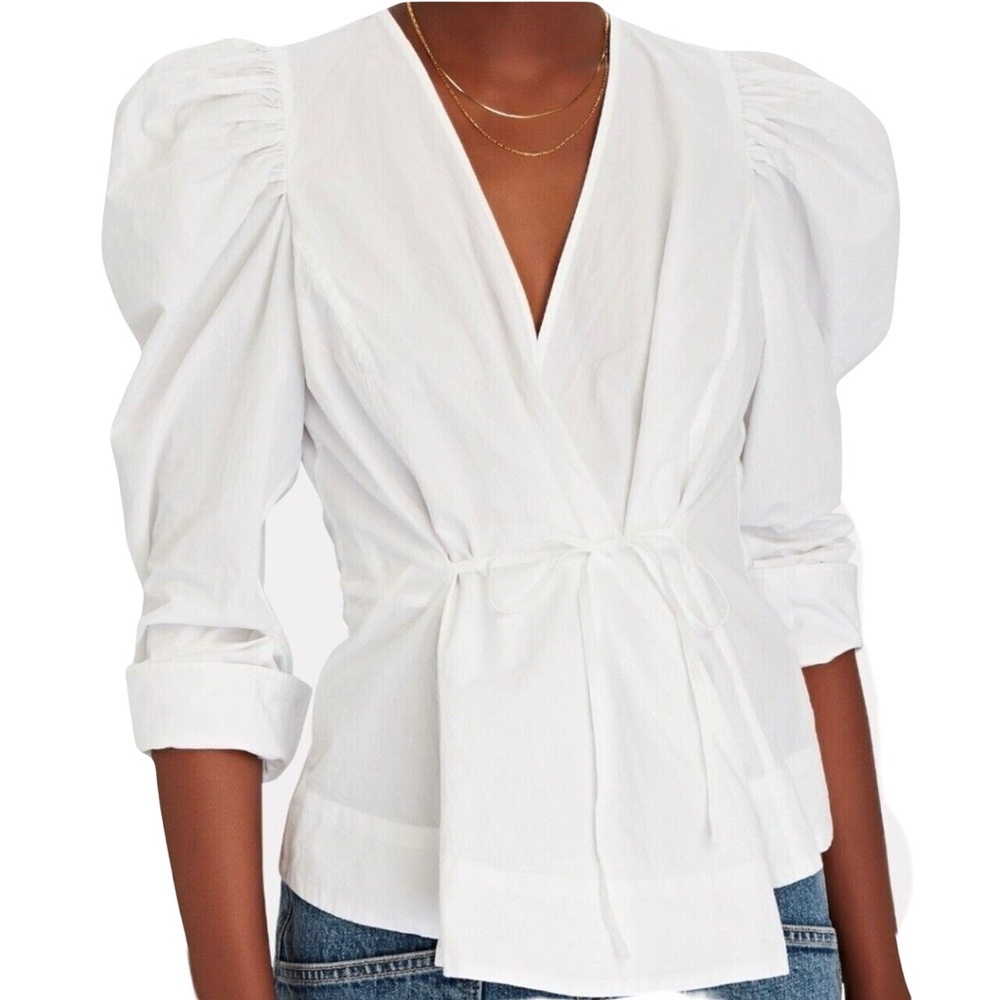 Jason Wu Puff Sleeve Wrap Blouse
